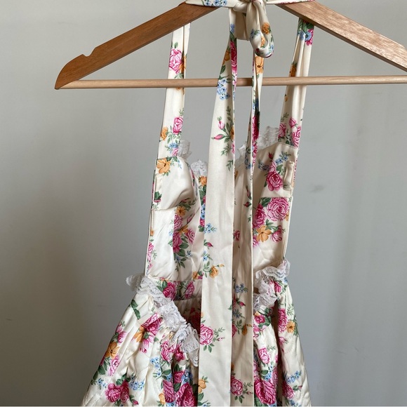 $279 NWOT Cream For Love And Lemons “Amandine” Floral Midi Dress #2 Sz Small - Picture 7 of 11